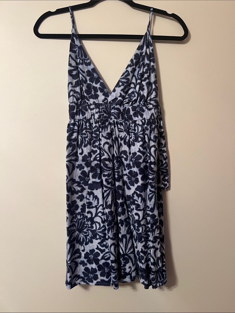 aerie Navy and White Floral Mini Dress